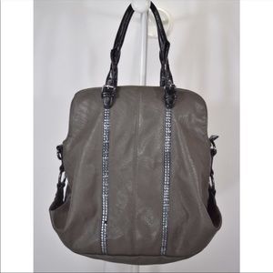 Beautiful Big Buddha gray and black tote handbag